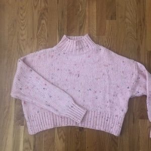 Bershka pink spectacled turtleneck sweater